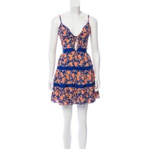 Tularosa blue floral mini dress - small